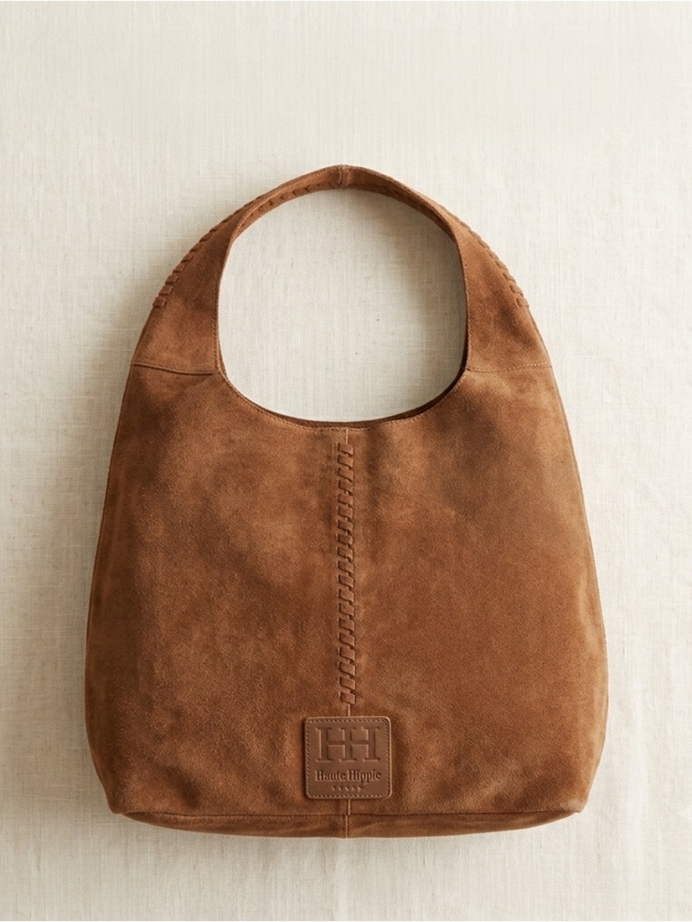 Haute Hippie / Chestnut Brown Slouchy Suede Festival Hobo Bag - NWT - Picture 2 of 14
